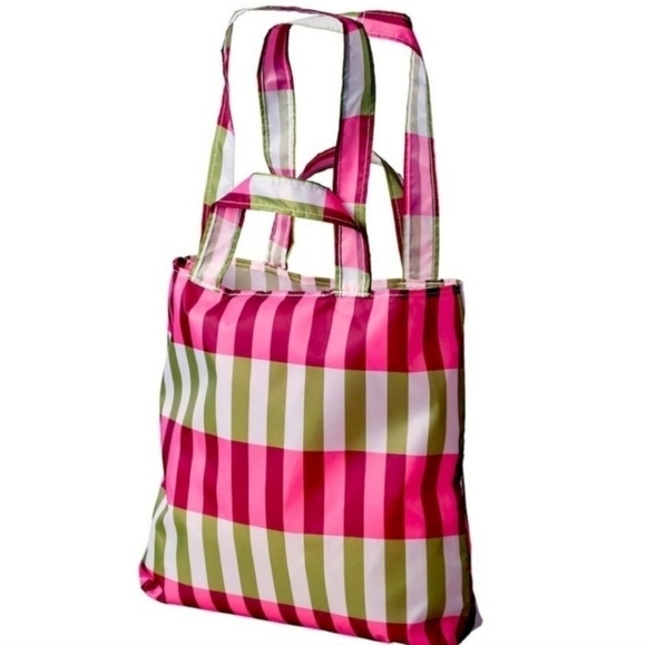 Ikea 2 Pack Skynke shopping tote bag Pink and Green Bundle - Picture 2 of 7